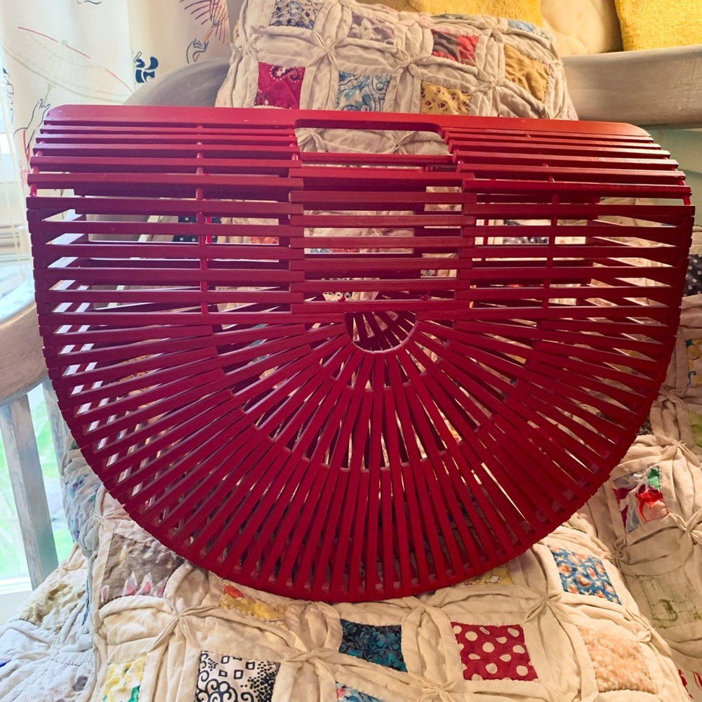 Bamboo Style Medium Size Red Bag, Absolutely Perfect for This SPRING and SUMMER!